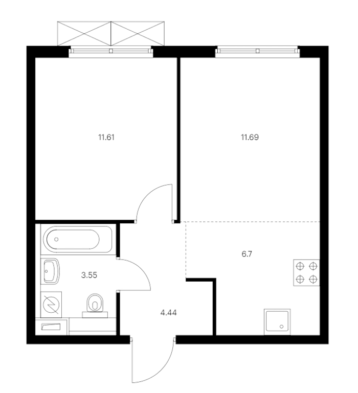 1-комнатная квартира 37.99 м², 2/15 эт., ЖК «Янинский лес»